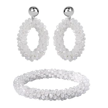 Wei&szlig;es Glasperlen-Schmuckset