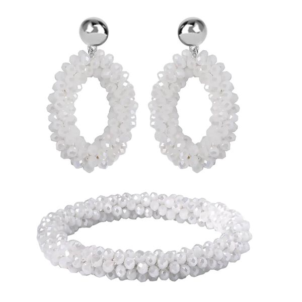 Wei&szlig;es Glasperlen-Schmuckset