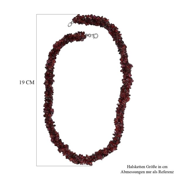Roter Granat Halskette ca. 50 cm 925 Silber rhodiniert ca. 93.80 ct image number 6