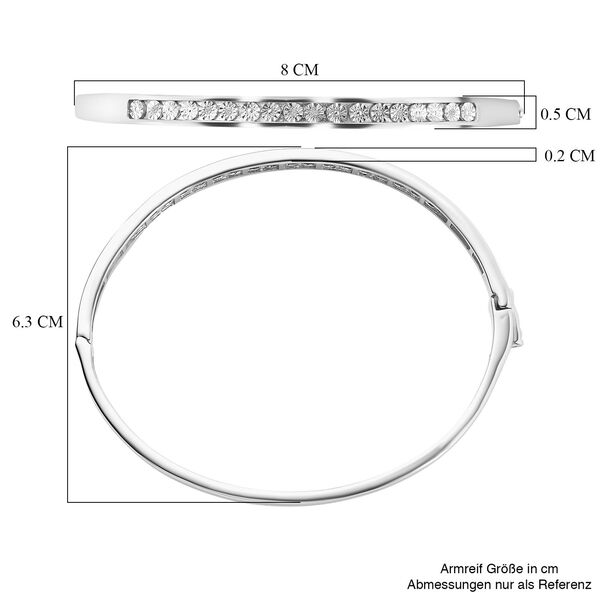 Wei&szlig;er Diamant Armreif ca. 19 cm Messing image number 6
