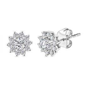 LUXURIANT DIAMOND- SI Labor Diamant Halo Ohrringe, 925 Silber rhodiniert - 0,50 ct.