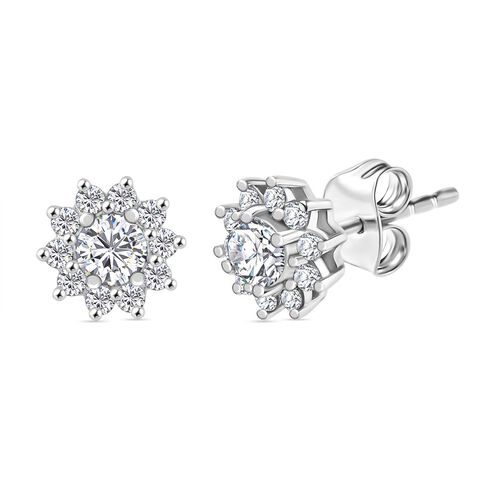 LUXURIANT DIAMOND- SI Labor Diamant Halo Ohrringe, 925 Silber rhodiniert - 0,50 ct. image number 0