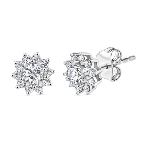 LUXURIANT SI Labor Diamant Halo Ohrringe, 925 Silber rhodiniert - 0,50 ct. image number 0