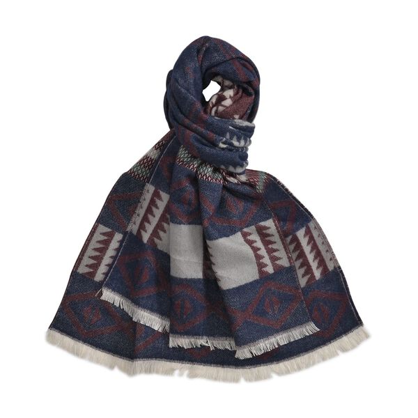 Gewebter Schal mit Fransen, Dunkelrot