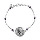 GP Coin-Kollektion - Afrikanisches Amethyst-Armband, ca. 19 cm, 925 Silber platiniert ca. 0.73 ct
