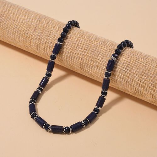 Blaue Sandstein Halskette, 45 cm - 220 ct. image number 1