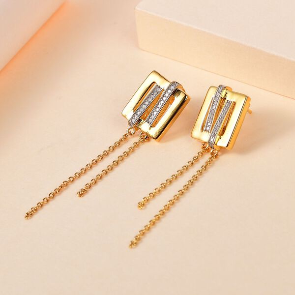 GP Art D&eacute;co Kollektion- Diamant und Kanchanaburi blaue Saphir-Ohrringe - 0,27 ct. image number 2