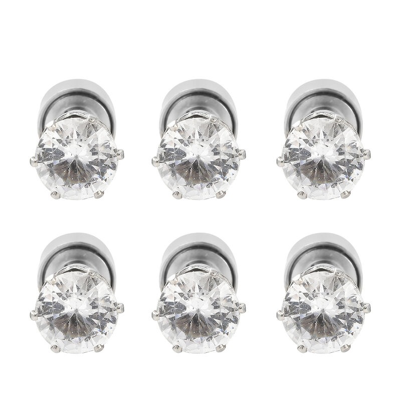 3er-Set- Kristall-LED-Lichter-Ohrringe in Weiß, Rubinrot und Saphirblau image number 0