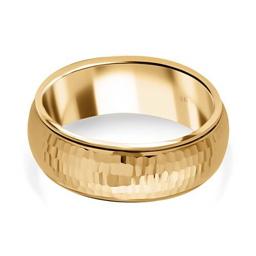 Royal Bali Kollektion- Strukturierter Bandring in 375 Gelbgold image number 0
