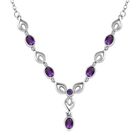 Afrikanische Amethyst Halskette, ca. 45 cm, Edelstahl ca. 2.56 ct