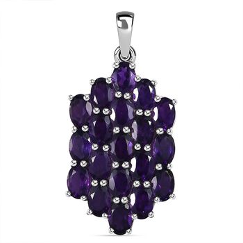 Afrikanischer Amethyst Anh&auml;nger, 925 Silber platiniert ca. 7.40 ct