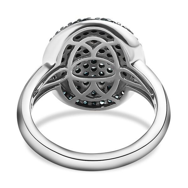 Blauer Diamant-Ring, 925 Silber platiniert  ca. 1,00 ct image number 6
