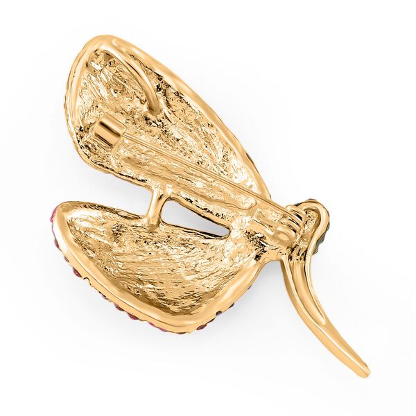 Mehrfarbiger Kristall Brosche Std Gelb image number 4