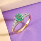 AAA Äthiopischer Smaragd und weißer Diamant-Ring, 585 Gold  ca. 1,31 ct image number 1