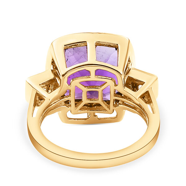 Lusaka Amethyst und weißer Zirkon-Ring, 925 Silber vergoldet  ca. 6,71 ct image number 6