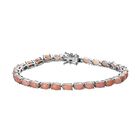 Natürliches Peruanisches Rosa Opal Armband, ca. 19 cm, 925 Silber platiniert ca. 10.00 ct
