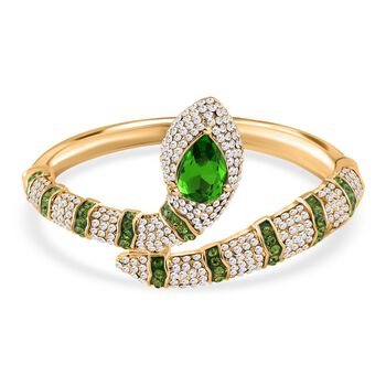 Neongr&uuml;ner und wei&szlig;er Kristall-Armreif, 18 cm