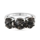 LUSTRO STELLA Österreichischer Schwarzem Diamant Kristall Ring 925 Silber platiniert (Größe 16.00)