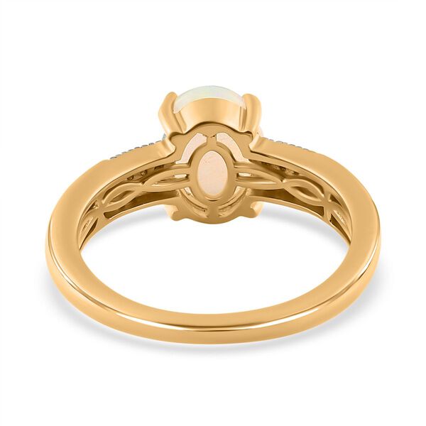 AA nat&uuml;rlicher, &auml;thiopischer Welo Opal und Diamant-Ring - 1,30 ct. image number 7