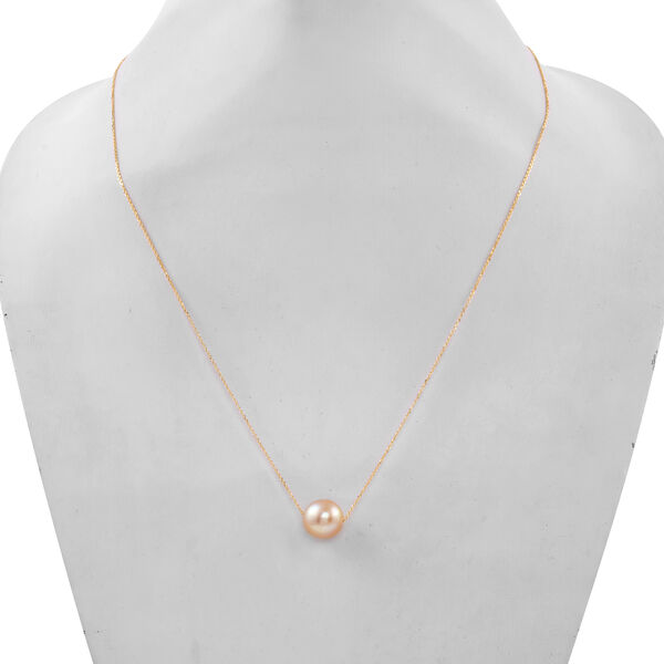 ILIANA - goldene Südsee Perlen-Solitär-Anhänger mit Kette in 750 Gelbgold image number 3