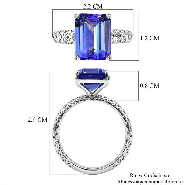 AA Tansanit Ring in 375 Wei&szlig;gold - 6 ct. image number 7