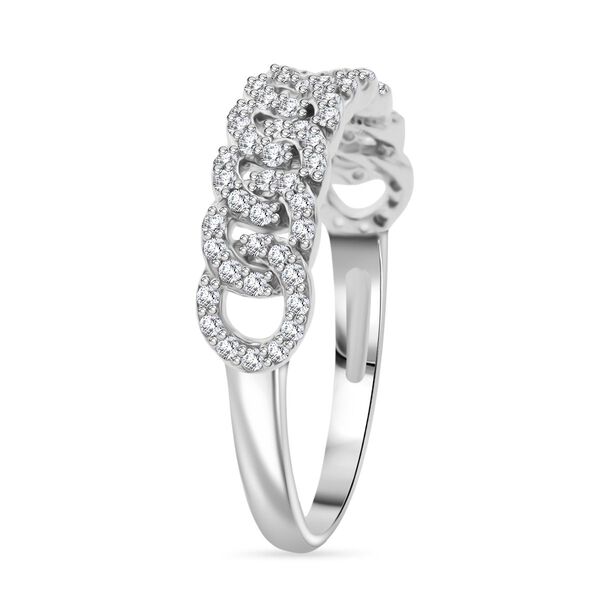 Lustro Stella wei&szlig;er Zirkonia Ring im Kettenstil image number 4