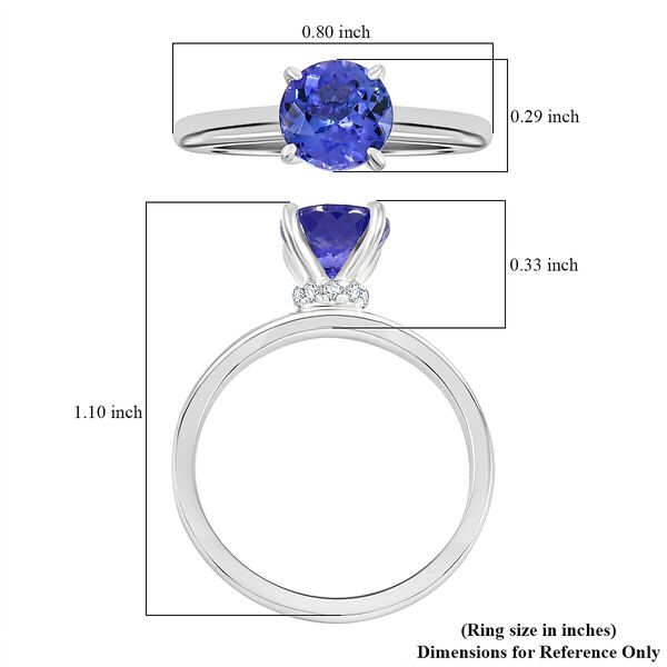 LUXORO zertifiziert und gepr&uuml;ft AAA Tansanit und Diamant Ring in 417 Wei&szlig;gold - 1,65 ct. image number 5