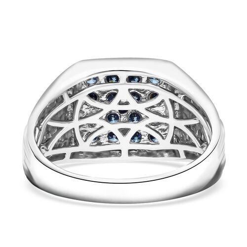 LUXURIANT DIAMOND - Lab Grown Blauer Diamant SI-GH SGL zertifiziert Ring 925 Silber rhodiniert (Größe 17.00) ca. 1.00 ct image number 3