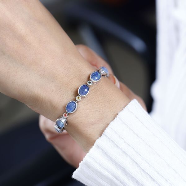 Boulder Opal Triplette, Mehrfarbig-Turmalin Armband ca. 20 cm 925 Silber rhodiniert ca. 15,12 ct. image number 7