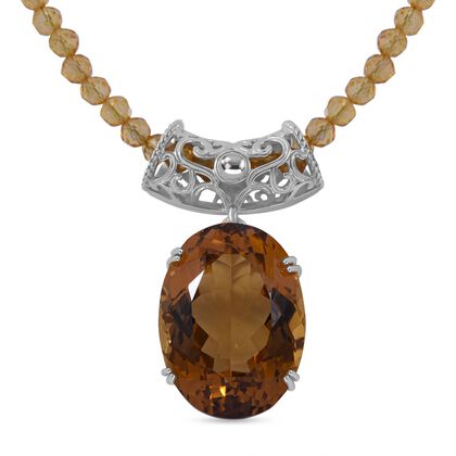 Citrin Schmuckset 925 Silber rhodiniert ca. 60,02 ct.