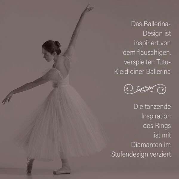 LUXORO SGL zertifizierter I1 G-H Diamant Ballerina-Ring in 585 Wei&szlig;gold - 1 ct. image number 4