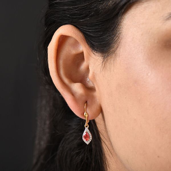 D'Joy Labor Padparadscha Saphir und Zirkon Anhänger und Ohrringe image number 10