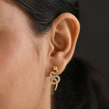 LUXURIANT SI Labor Diamant Ohrringe, 925 Silber 750 Gelbgold Vermeil - 0,33 ct.