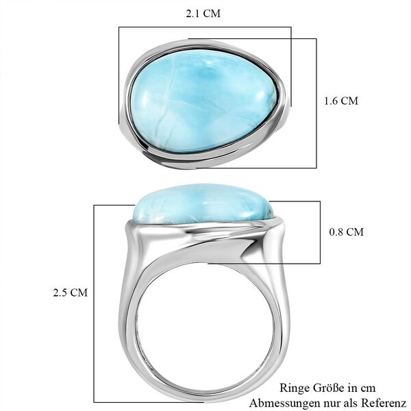 Larimar-Ring, 925 Silber platiniert  ca. 10,74 ct image number 7