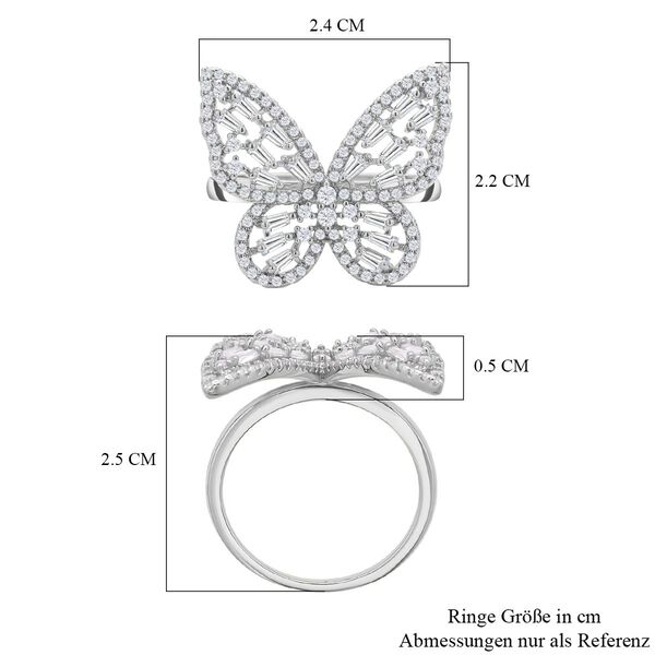 Wei&szlig;er Zirkonia-Ring, (Gr&ouml;&szlig;e 19.00) ca. 1,56  silberfarben 1.56 ct image number 7