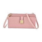 CLOSE OUT - gewebte Crossbody Tasche, Multifächer, Rosa image number 0