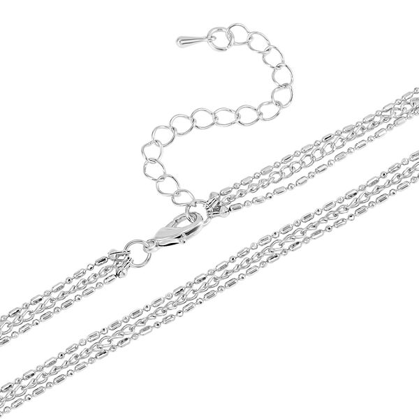 Weißer Kristall-Schlüsselanhänger mit 78cm Kette in Silberton image number 4