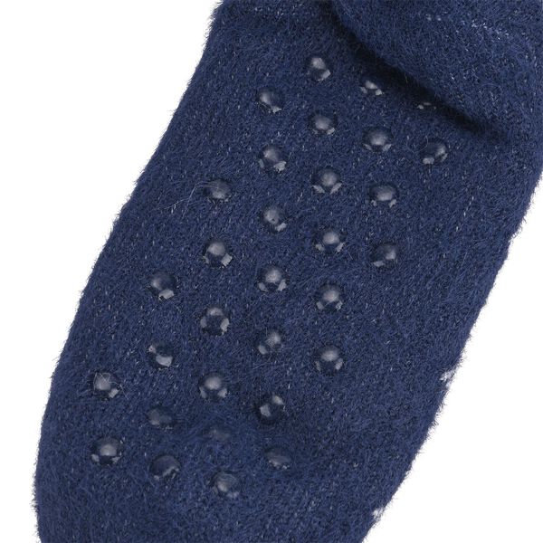 Kuschelige Sherpa Socken, Schneeflockenmuster, Marineblau image number 3