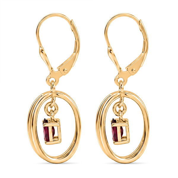 D'Joy AA Nat&uuml;rlicher Rhodolith Granat Ohrringe 925 Silber 750 Gelb Vergoldet ca. 1,16 ct. image number 3