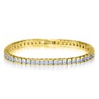 Weißes Zirkonia-Armband, ca. 19 cm, goldfarben