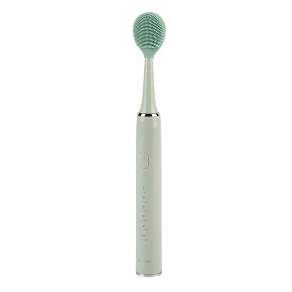 LIVMORE Sonic elektrische Zahnb&uuml;rste mit 3 Zahnb&uuml;rstenk&ouml;pfen und 1 Silikon-Zungenb&uuml;rstenkopf, 24,5x2,5cm, Gr&uuml;n image number 5
