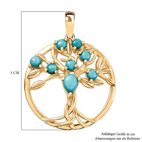 D'Joy AA Sleeping Beauty Türkis Anhänger 925 Silber 750 Gelb Vergoldet ca. 1.00 ct image number 6