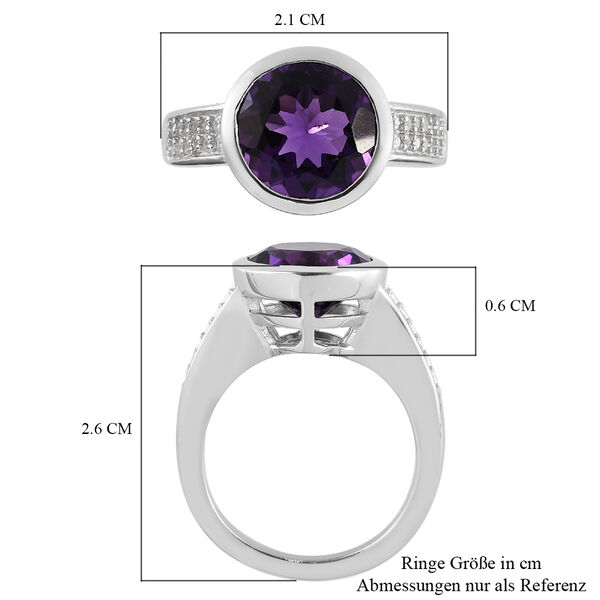 Lusaka Amethyst und Zirkon Ring 925 Silber platiniert  ca. 3,71 ct image number 7