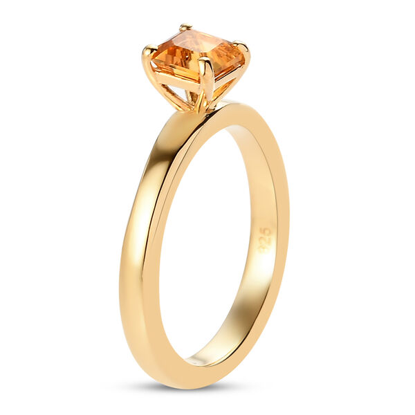 Citrin Solit&auml;r-Ring, 925 Silber vergoldet  ca. 0,68 ct image number 5