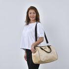 Weekender Reisetasche, 45x33x22cm, Rautenmuster, Creme image number 2