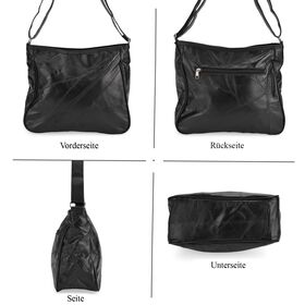 Umhängetasche aus Leder, Patchwork-Design, 31×11×27cm, Burgund