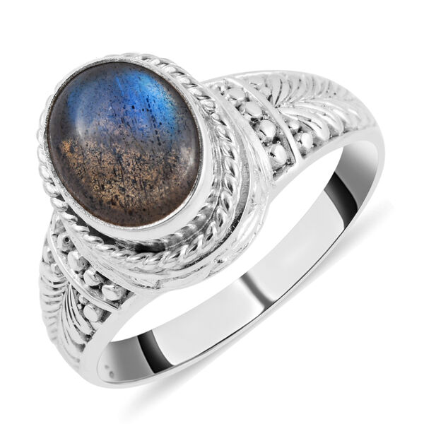 Royal Bali Kollektion - Labradorit Ring, 925 Silber  ca. 3,15 ct