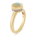 Natürlicher Äthiopischer Opal und Zirkon Ring 925 Silber vergoldet image number 4
