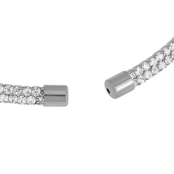 Wei&szlig;er Kristall Halskette ca. 38 cm Reines Messing