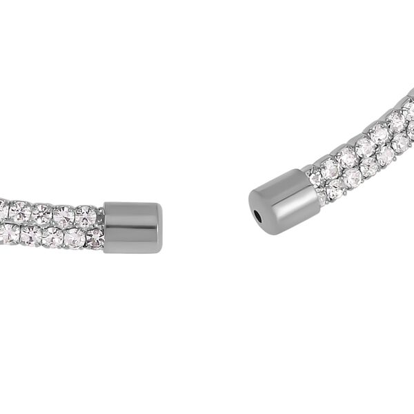 Wei&szlig;er Kristall Halskette ca. 38 cm Reines Messing image number 3